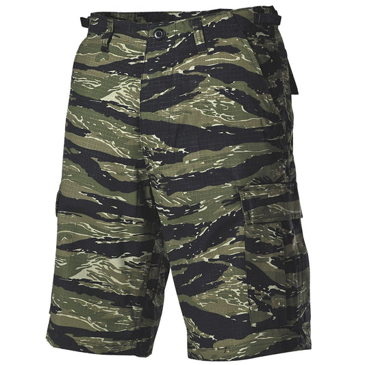 MFH Men's US BDU Bermuda Shorts Ripstop Tiger Stripe Size M