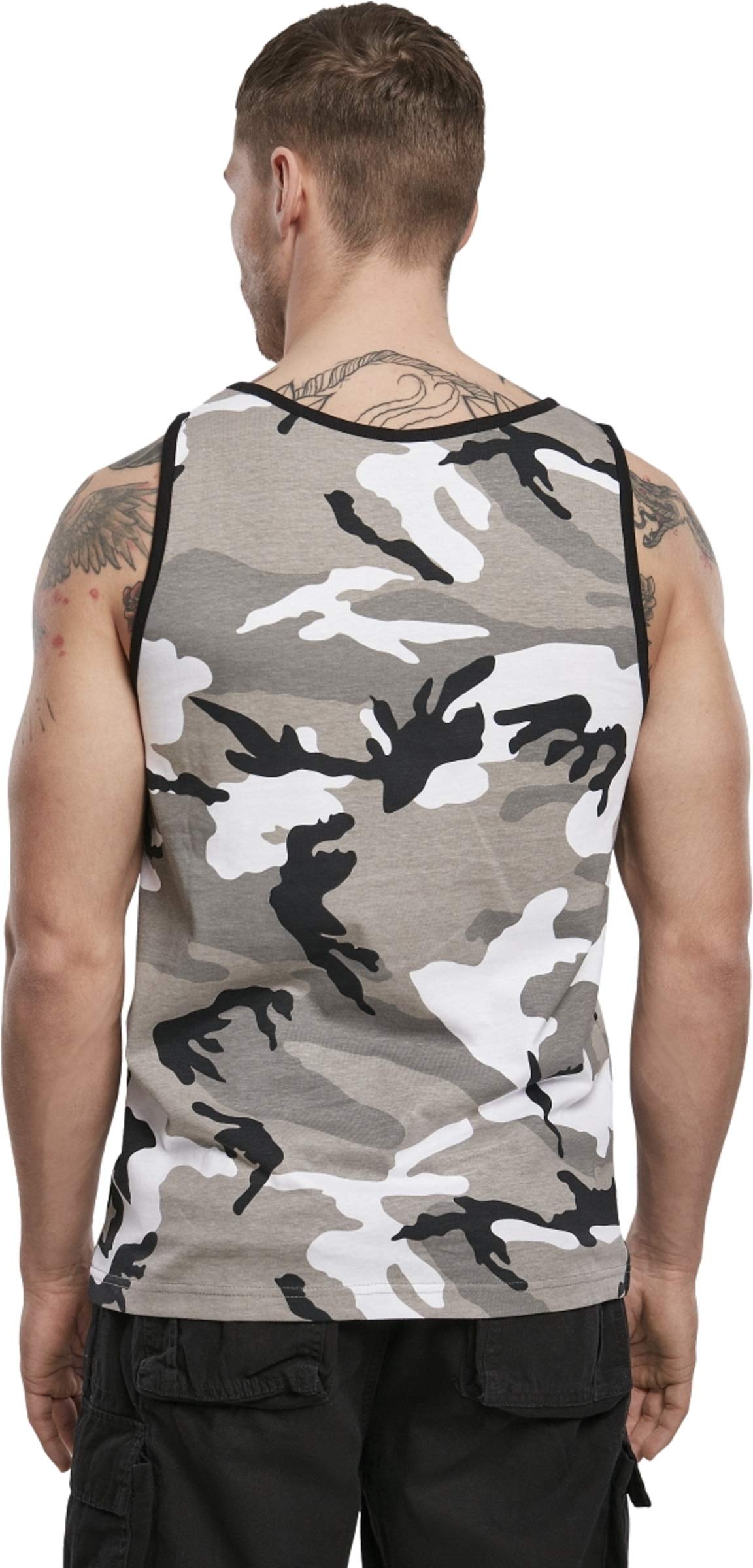 Brandit Men’s Tank Top Urban Camo 7XL – 100% Cotton Sleeveless Casual Wear