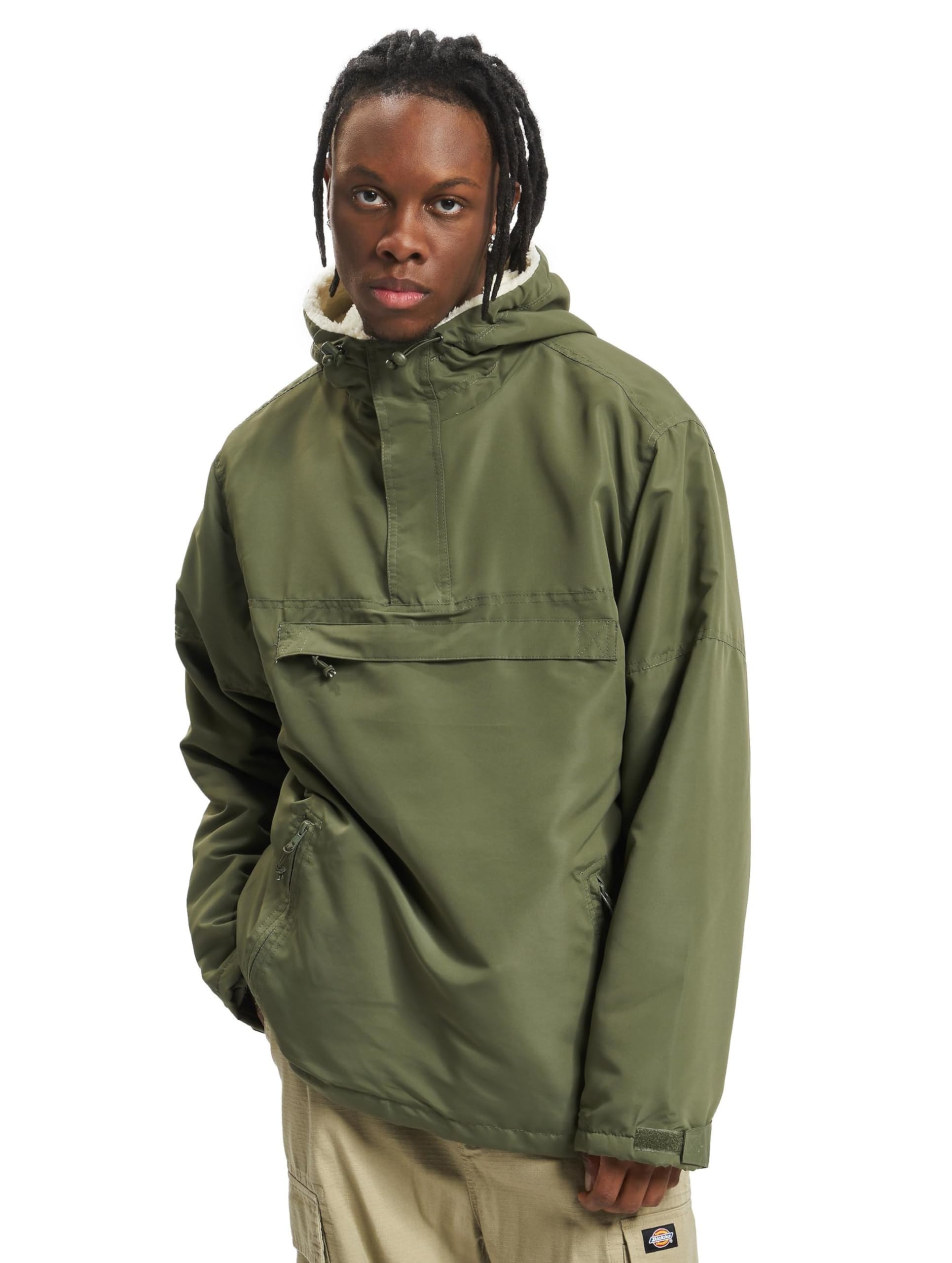 Brandit Men’s Windbreaker Sherpa Olive 4XL – Military Winter Jacket