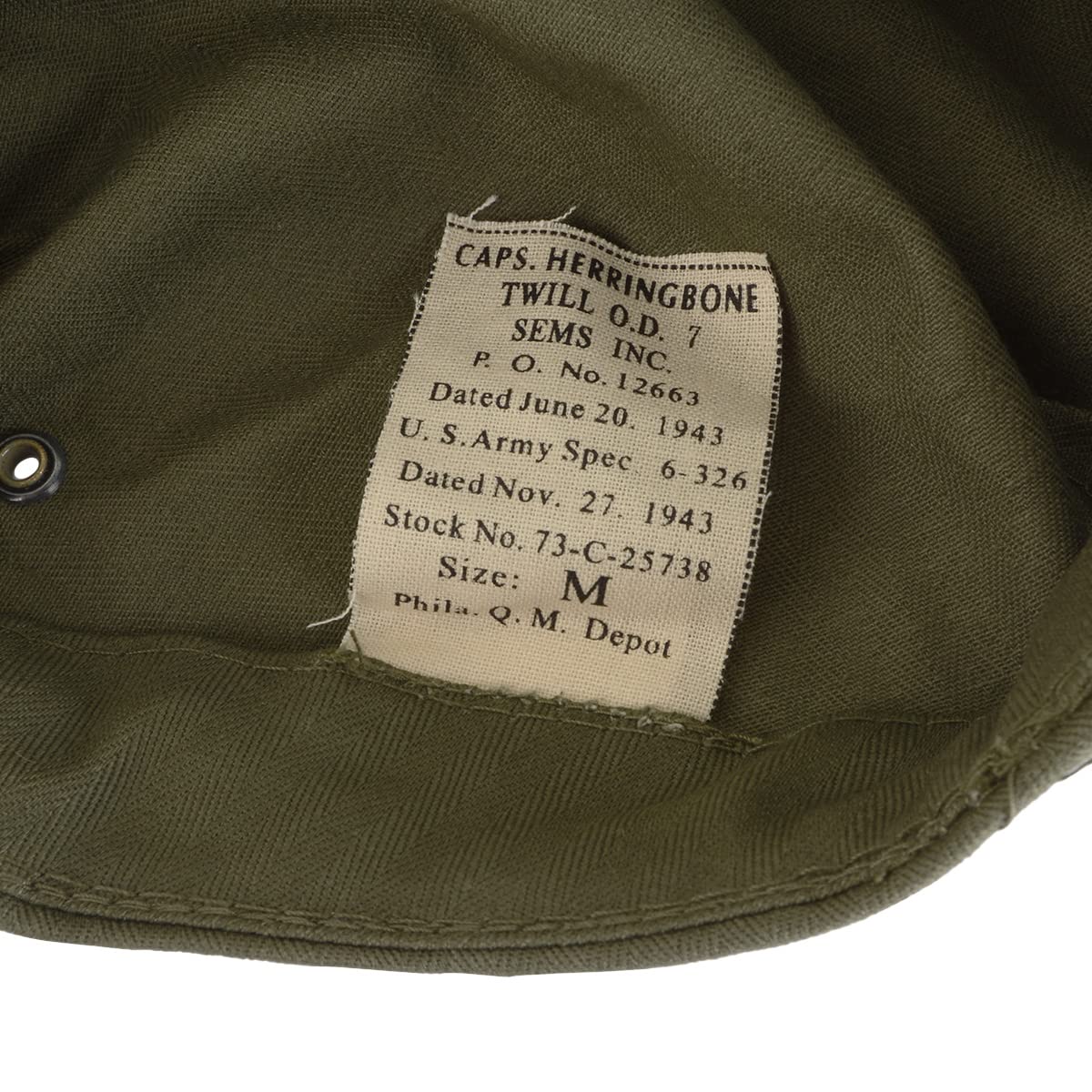 US HBT OD7 Cap – Olive Drab Reproduction Military Hat, 100% Cotton