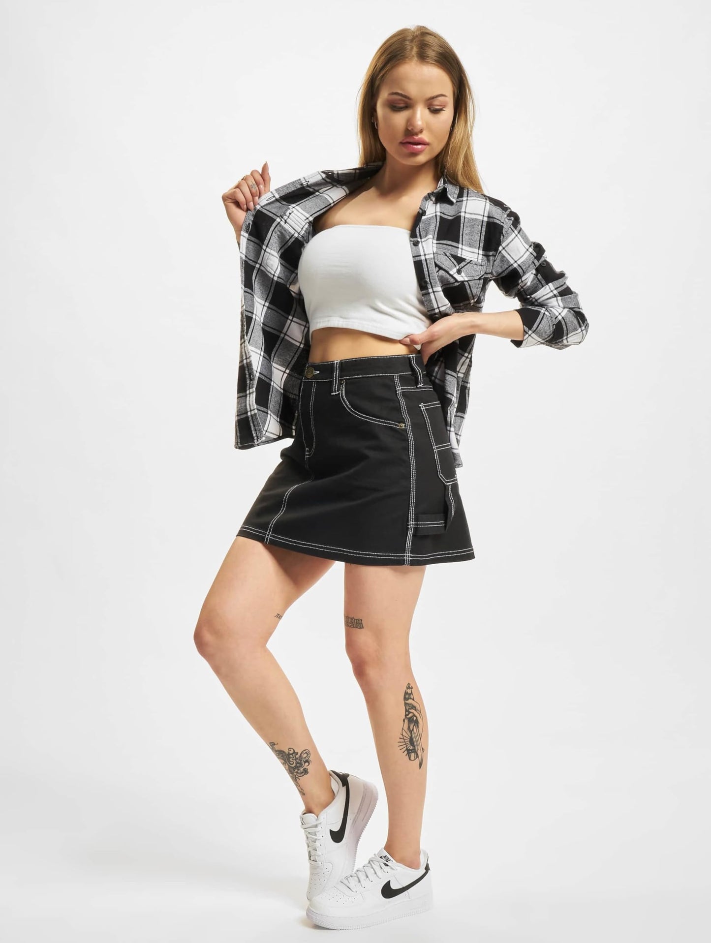 Brandit Ladies Amy Flanell Shirt White/Black
