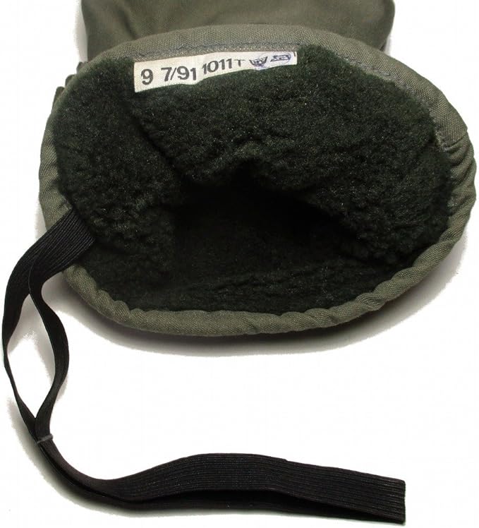 Vintage German Military Surplus OD Cold Weather Mittens Size 8 10 Used Warm
