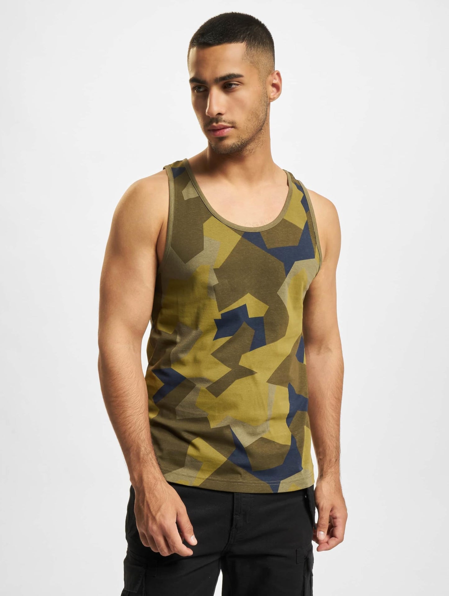 Brandit Men’s Swedish Camo Cotton Tank Top 7XL | Casual & Training Wear