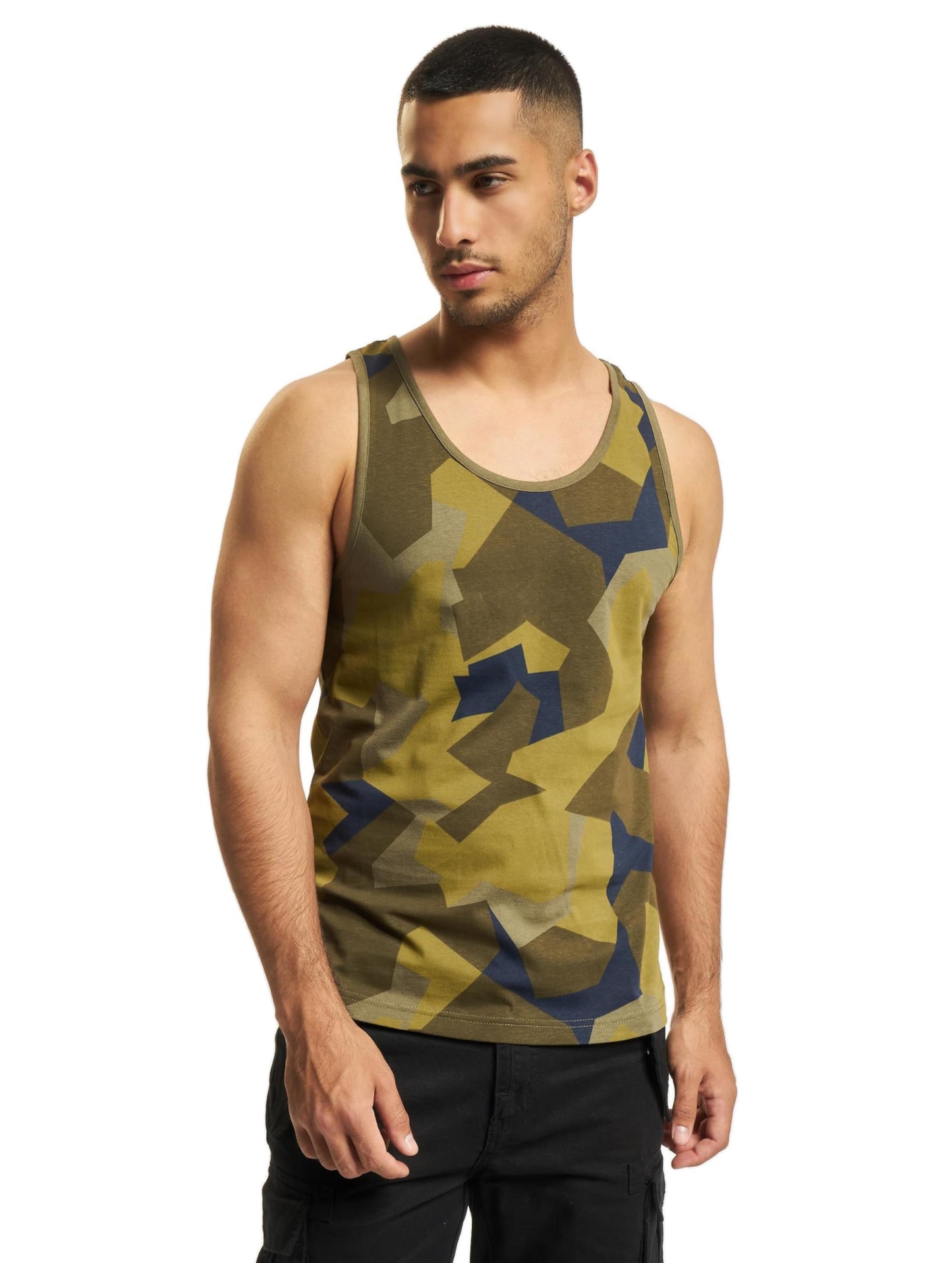 Brandit Men’s Swedish Camo Cotton Tank Top 7XL | Casual & Training Wear