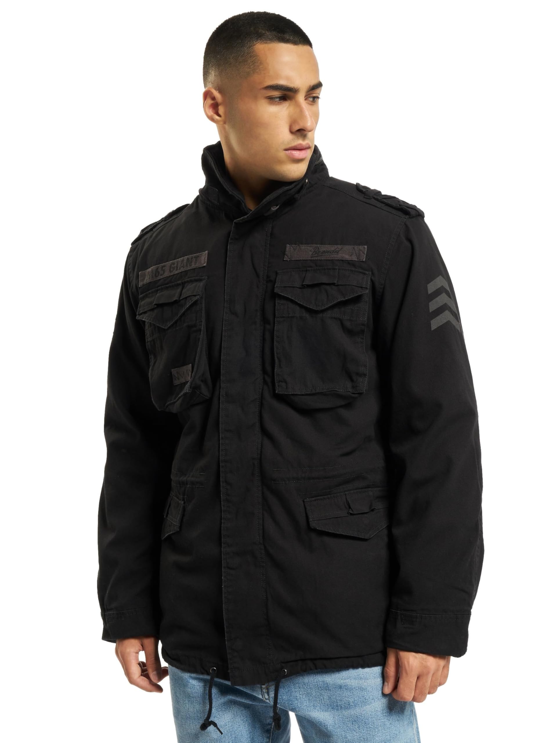 Brandit Men’s M-65 Giant Jacket Black – Vintage Military Field Coat 7XL
