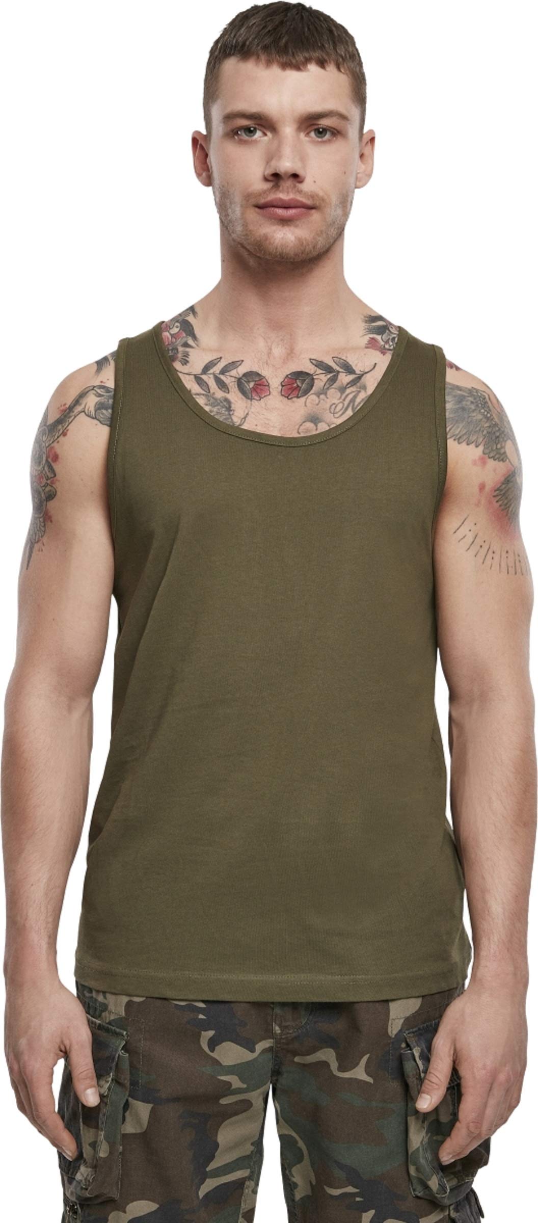Brandit Men’s Olive Cotton Tank Top 6XL | Casual, Training & Outdoor Wear