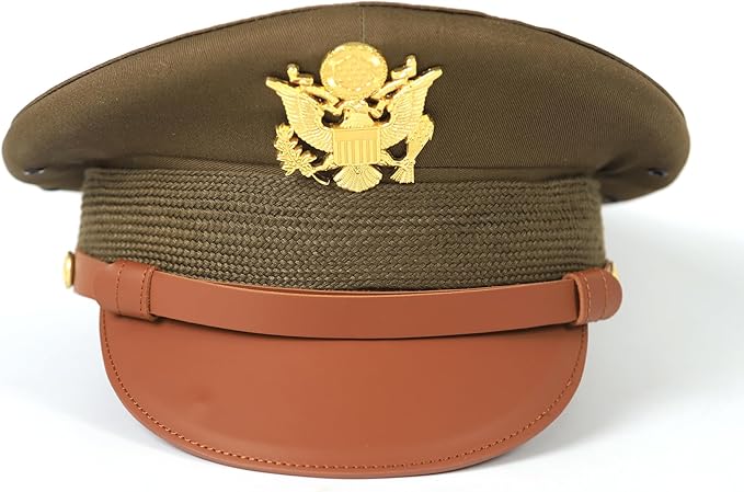 Mil-Tec US Officer Visor Hat with Insignia Olive