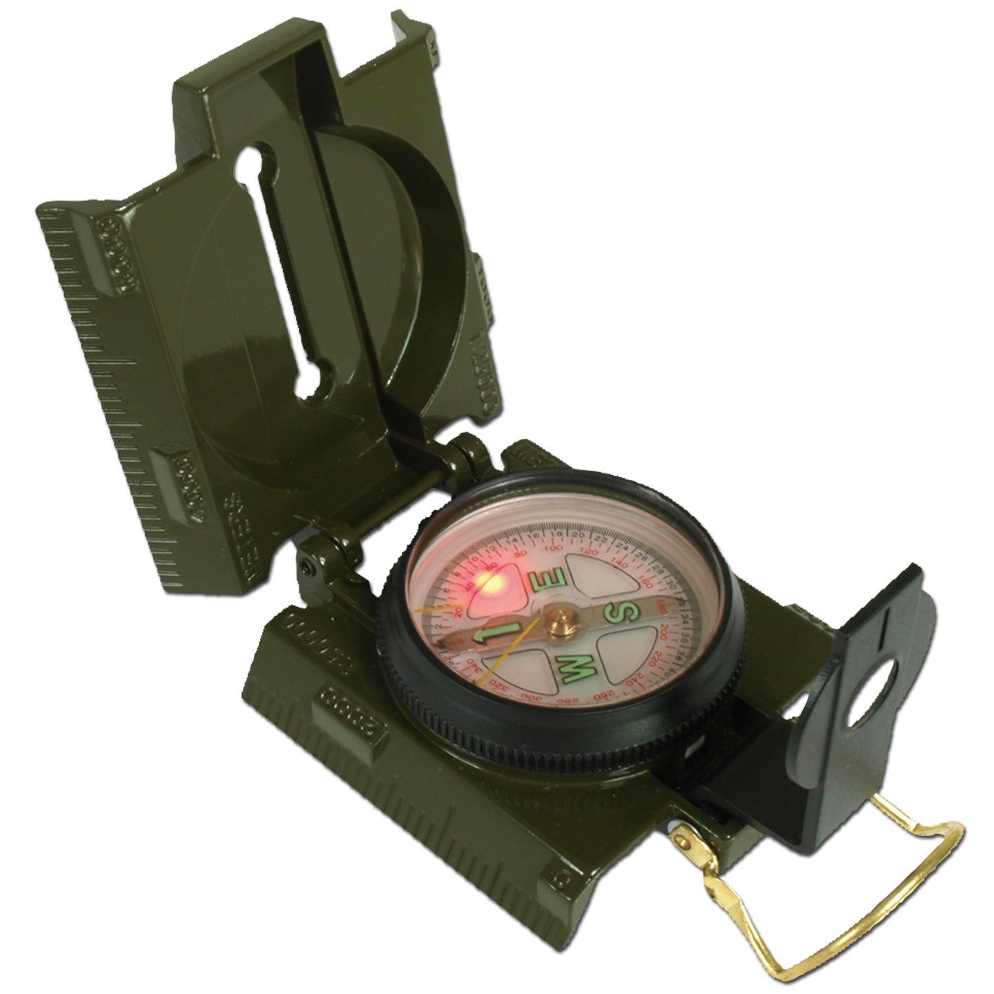 Olive Green Pocket Ranger Compass with Red LED by Mil-Tec