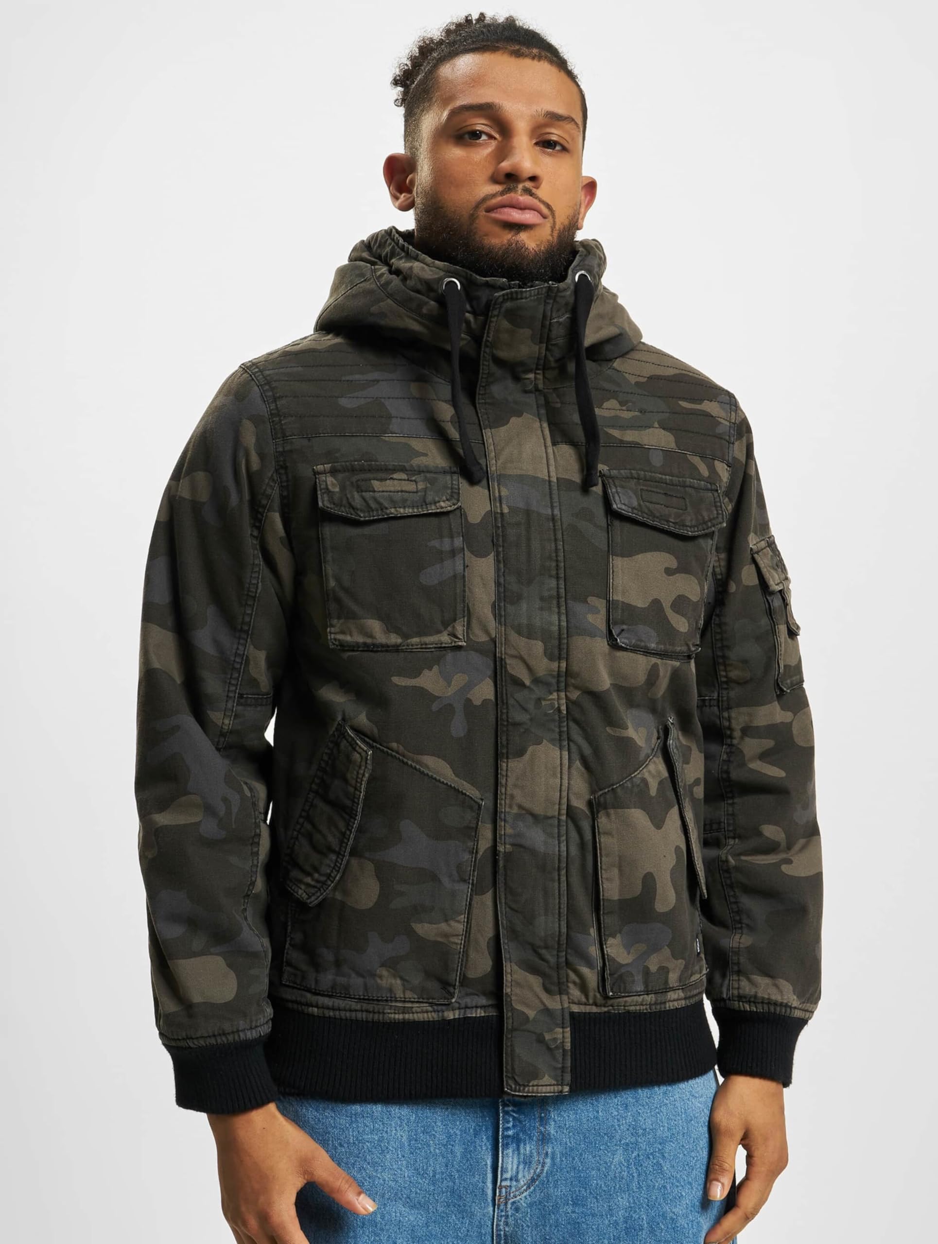 Brandit Men’s Bronx Jacket Dark Camo – Casual Military Style Coat XL