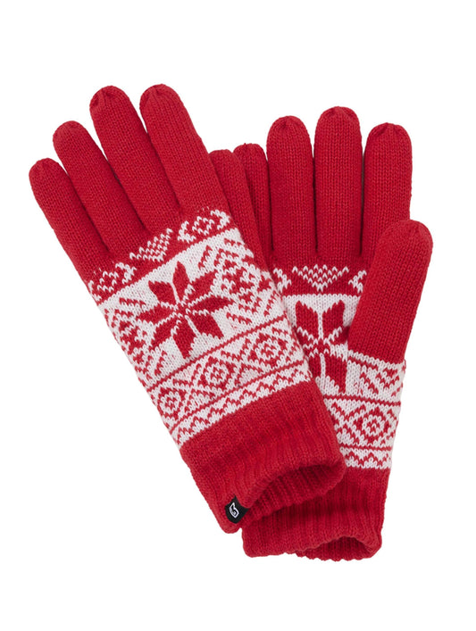 Brandit Unisex Winter Gloves Red/White – Warm Knit Regular Fit Gloves