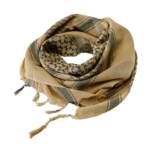 Brandit Shemag Scarf Khaki/Black – Tactical Cotton Desert Keffiyeh Wrap