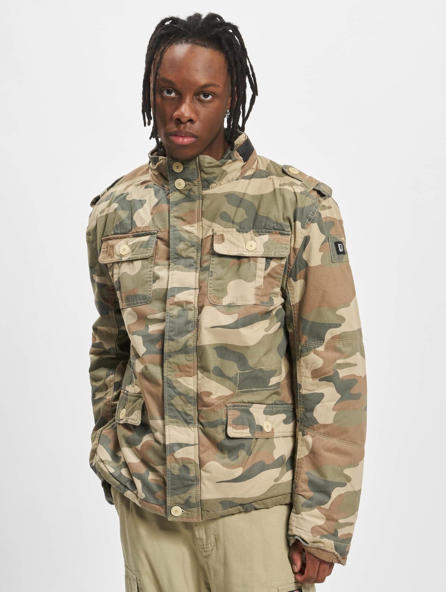 Brandit Britannia Winter Jacket Light Woodland L – Men’s Camo Coat