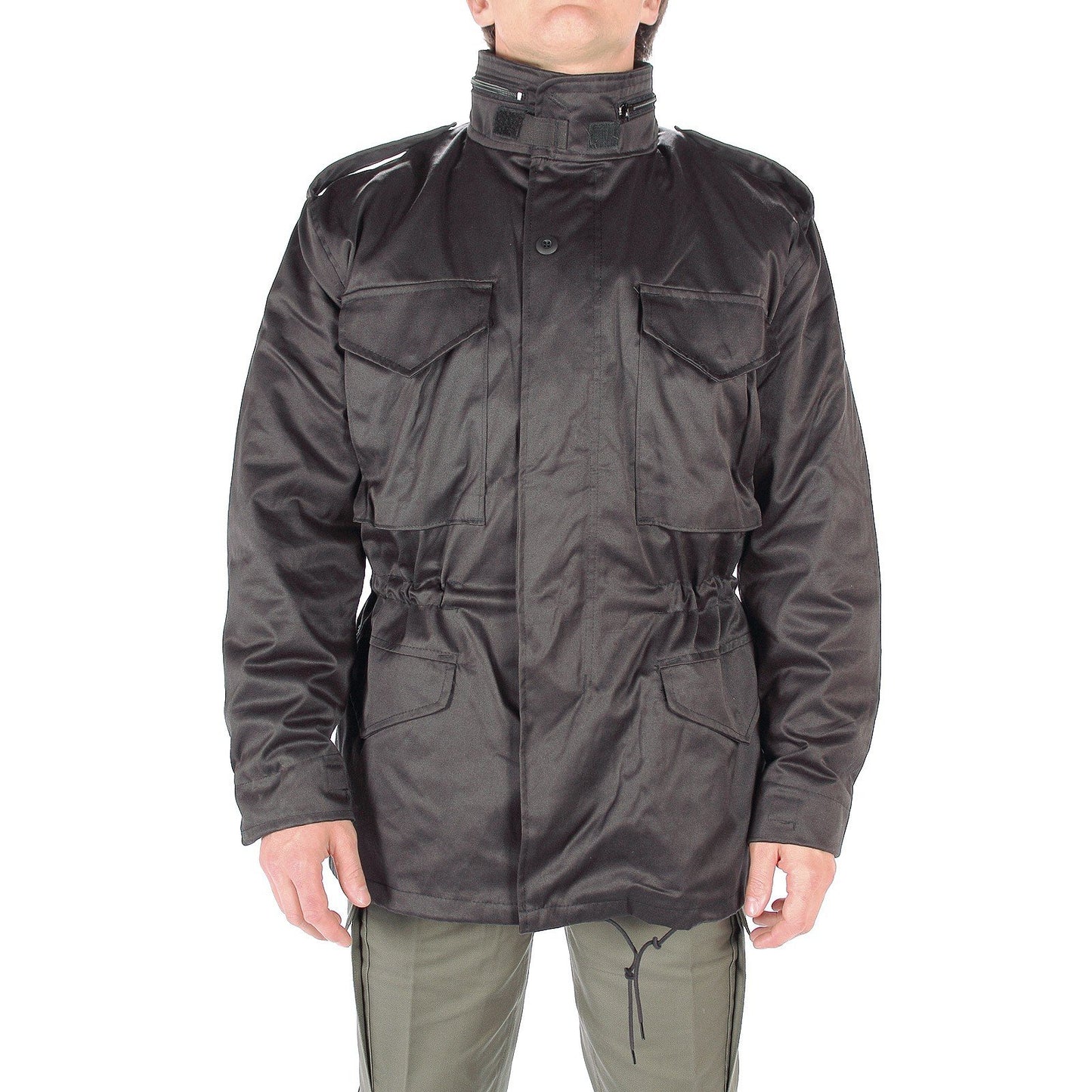 Mil-Tec Men’s M65 Field Jacket – Black Tactical Army Coat 3XL