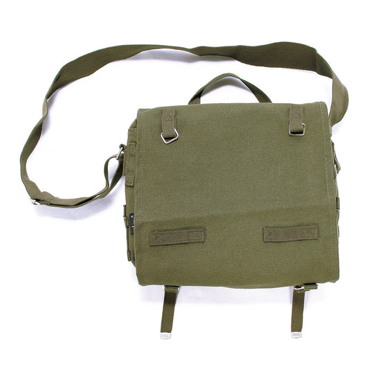 Mil-Tec Combat Pack Olive Drab – Cotton Canvas Military Shoulder Bag with Strap