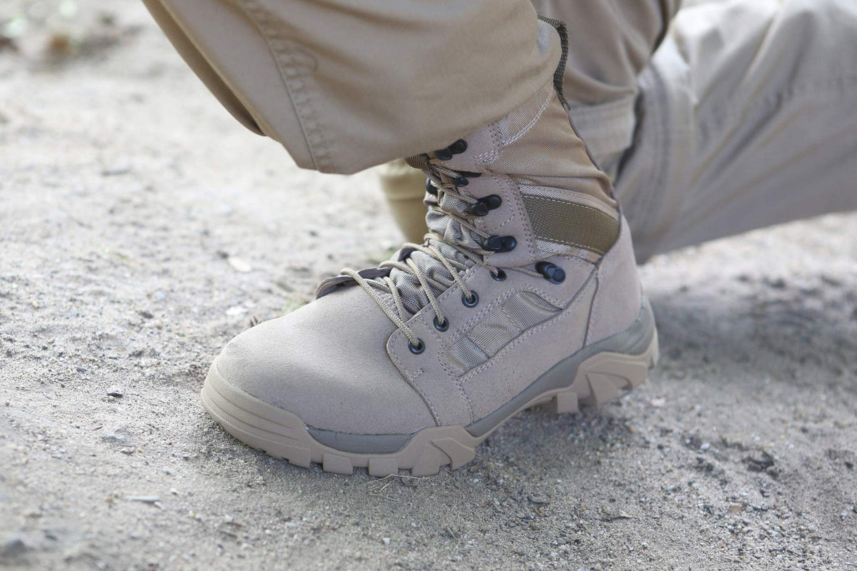 Brandit Defense Combat Boots – Camel, Military Tactical Footwear