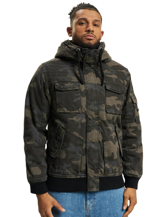 Brandit Men’s Bronx Jacket Dark Camo – Casual Military Style Coat XL
