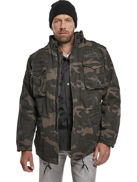 Brandit Men’s M-65 Giant Jacket Dark Camo – Vintage Military Field Coat 7XL