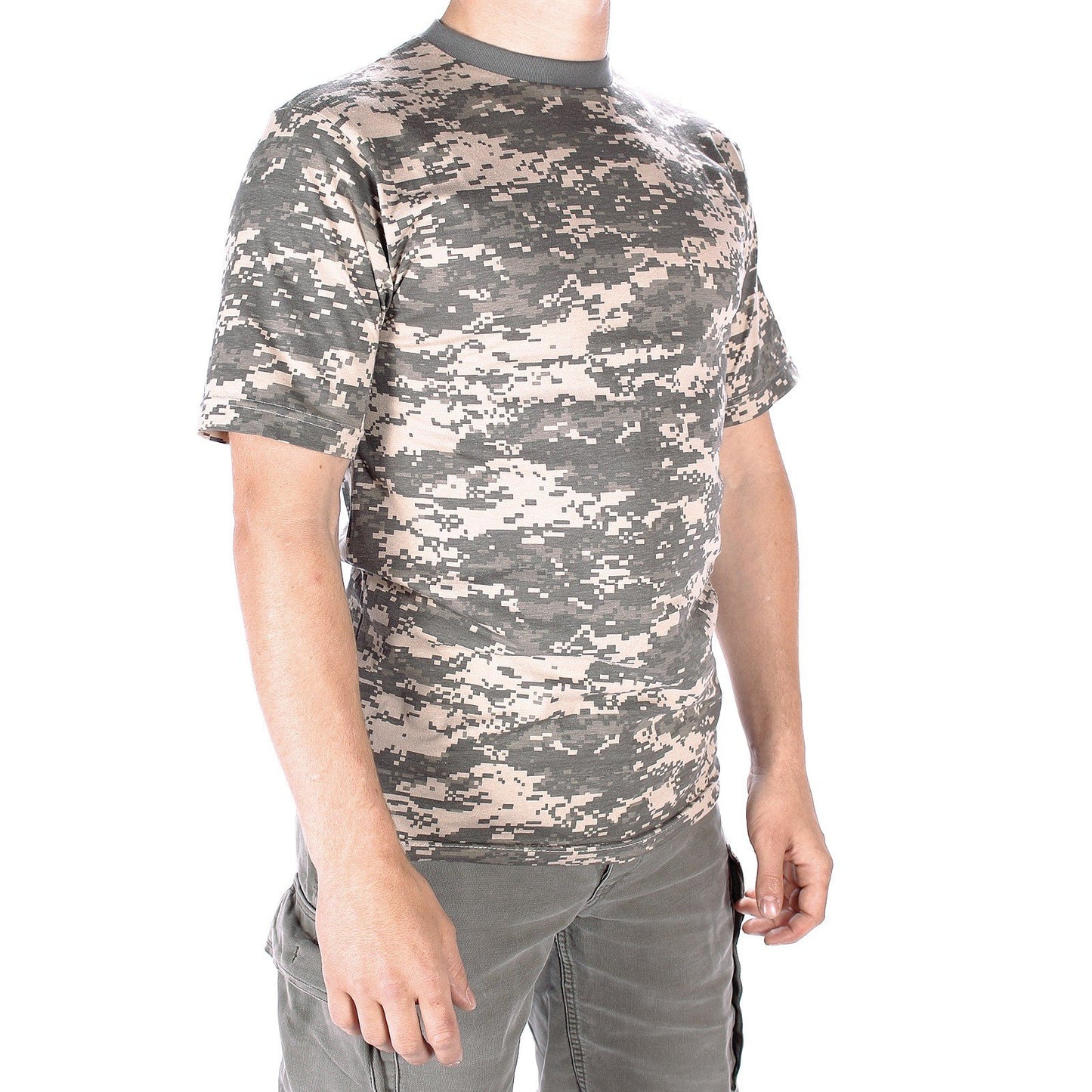 Mil-Tec T-Shirt AT-Digital Camo Cotton Crew Neck Military Style XL
