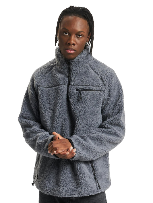 Brandit Men’s Teddyfleece Troyer Anthracite L | Warm Pullover Outdoor Sweater