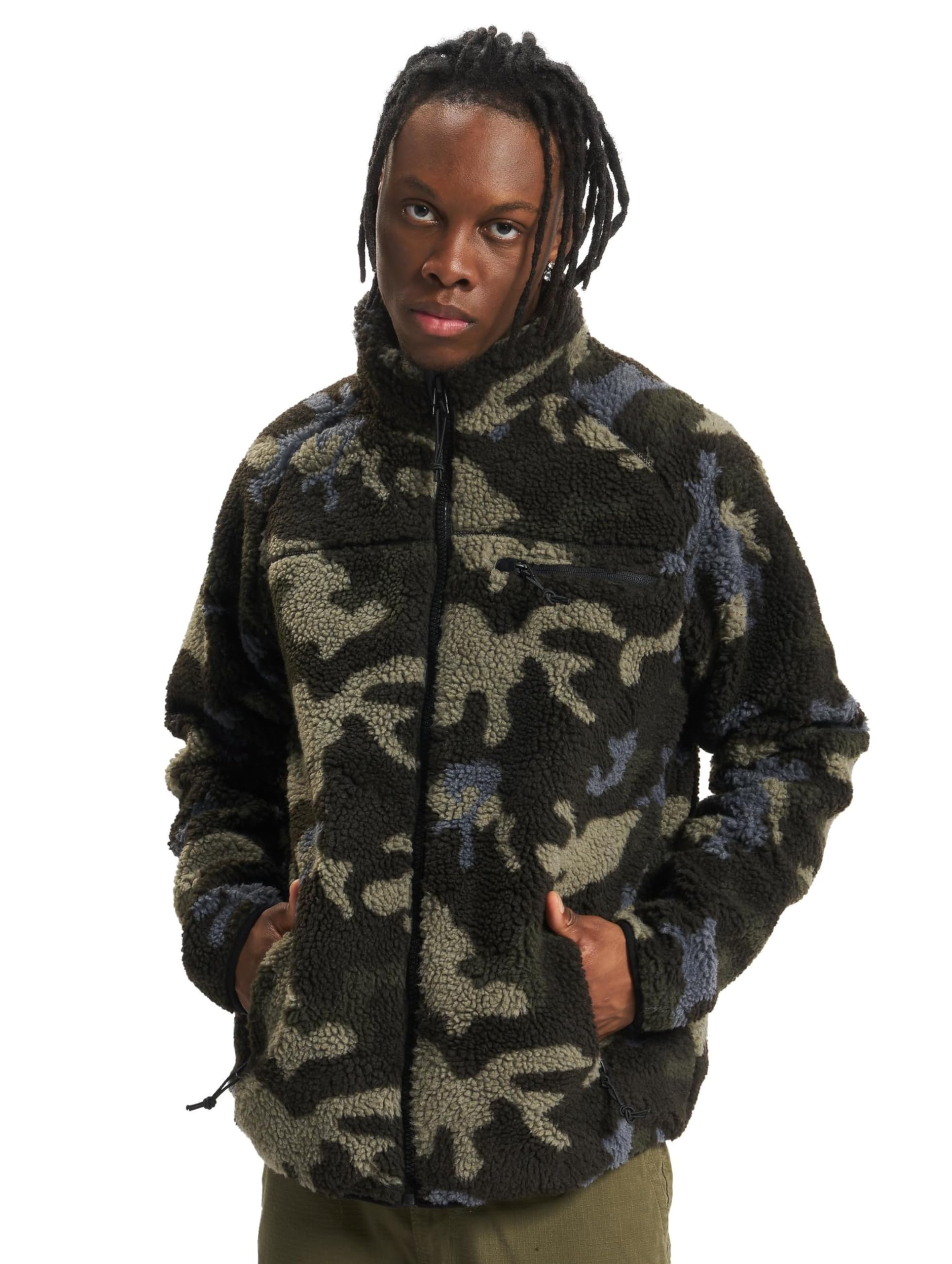 Brandit Men’s Teddyfleece Jacket Dark Camo XXL – Warm Outdoor Fleece