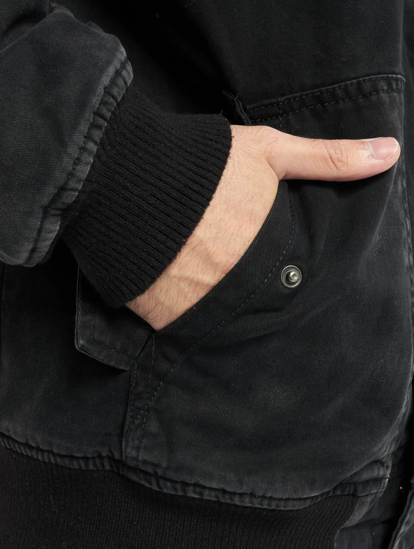 Brandit Men’s Dayton Jacket Black Washed – Casual Military Style Coat