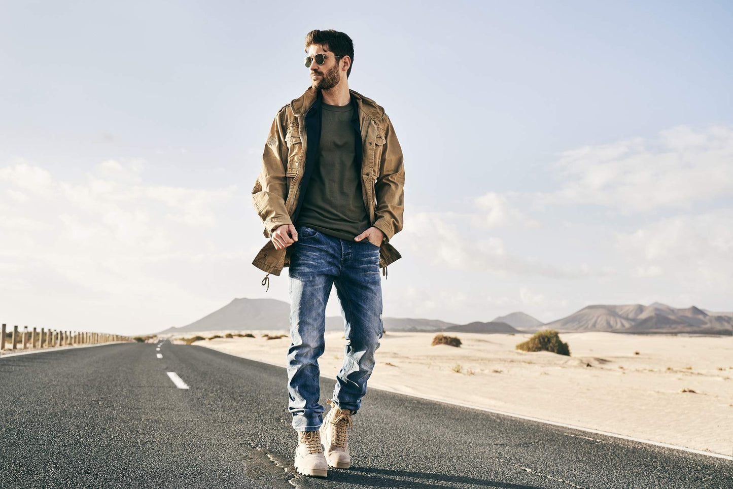 Brandit Men’s M-65 Giant Jacket Camel – Vintage Military Field Coat S