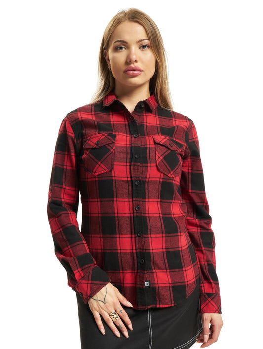 Brandit Ladies Amy Flanell Shirt Red/Black Size M