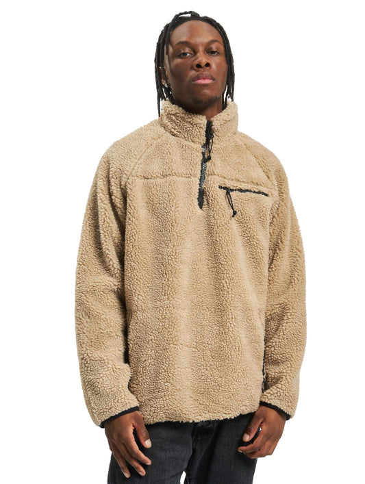 Brandit Men’s Teddyfleece Troyer Camel 3XL | Warm Pullover Outdoor Sweater