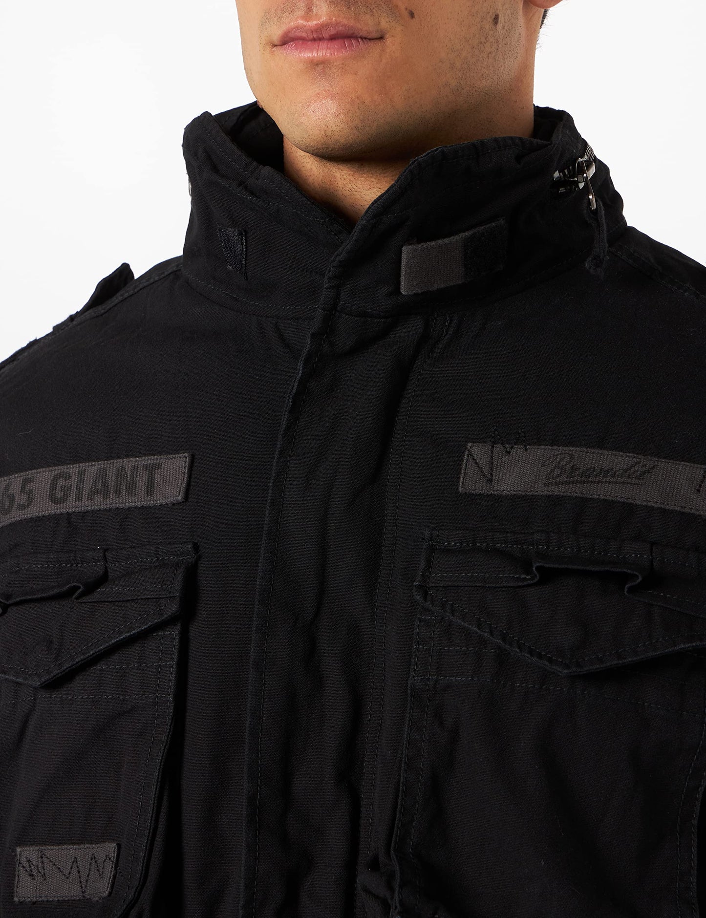 Brandit Men’s M-65 Giant Jacket Black – Vintage Military Field Coat 4XL