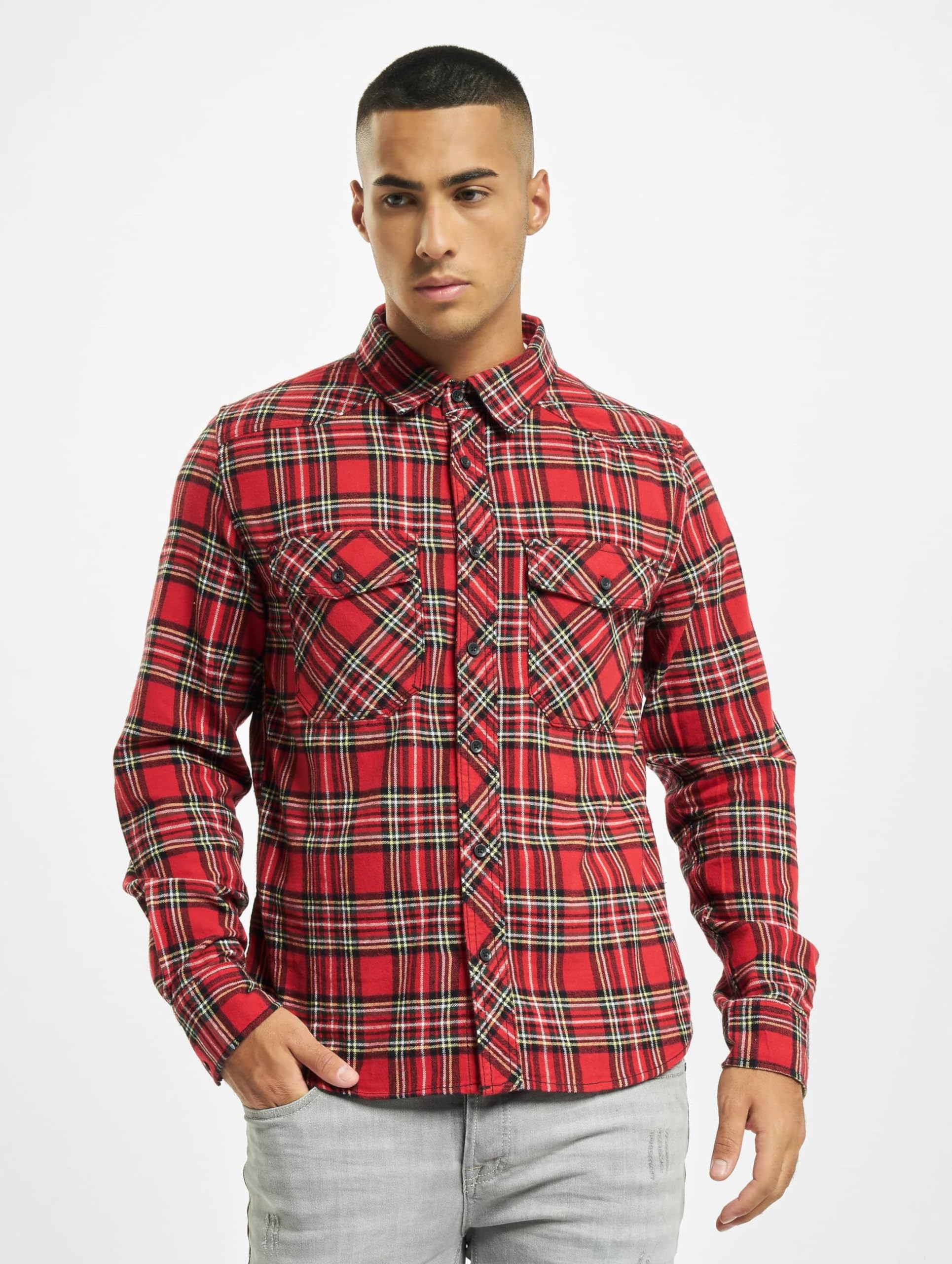 Brandit Men’s Check Shirt – Tartan Casual Flannel Style Button-Up, Size M