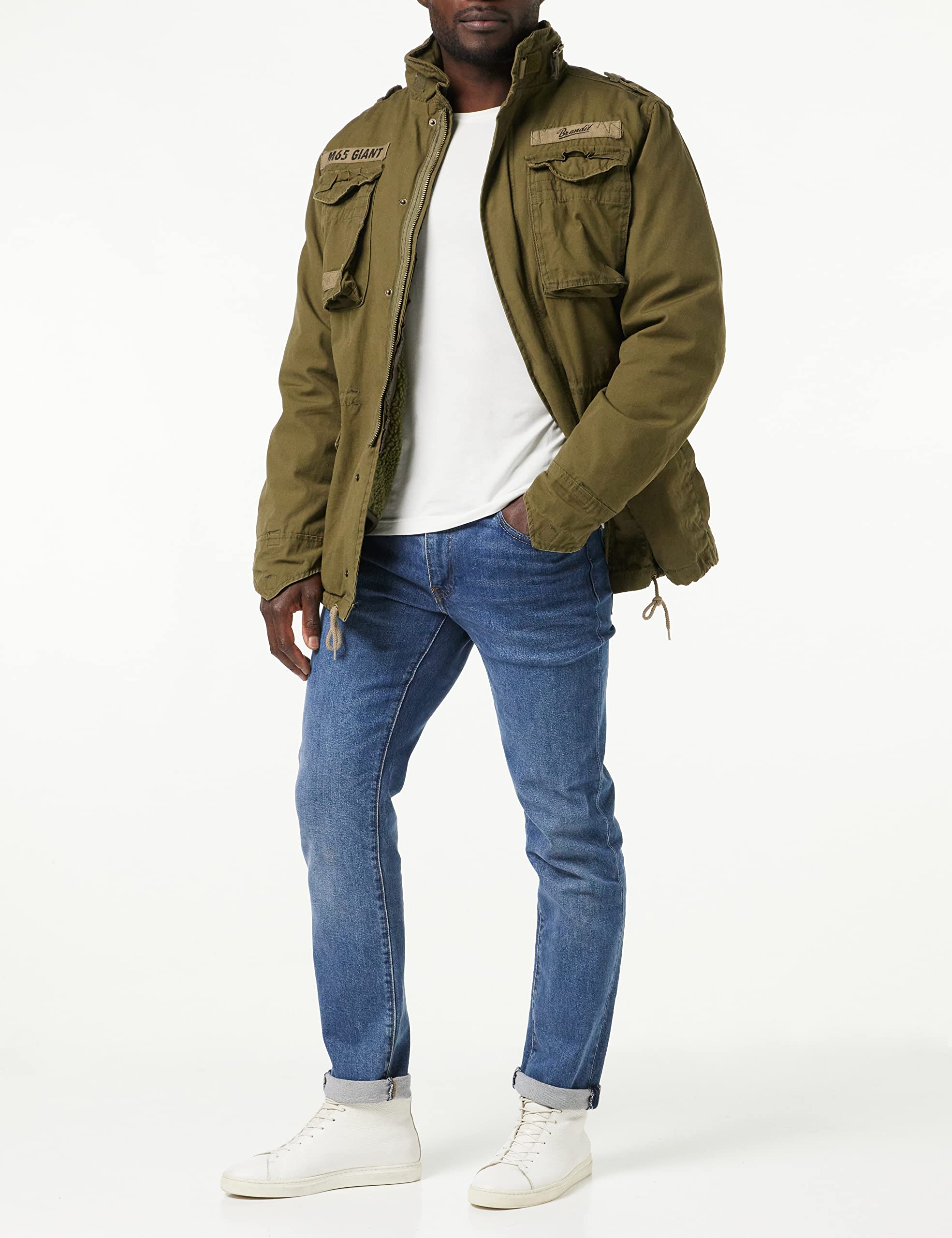 Brandit Men’s M-65 Giant Jacket Olive – Vintage Military Field Coat XL