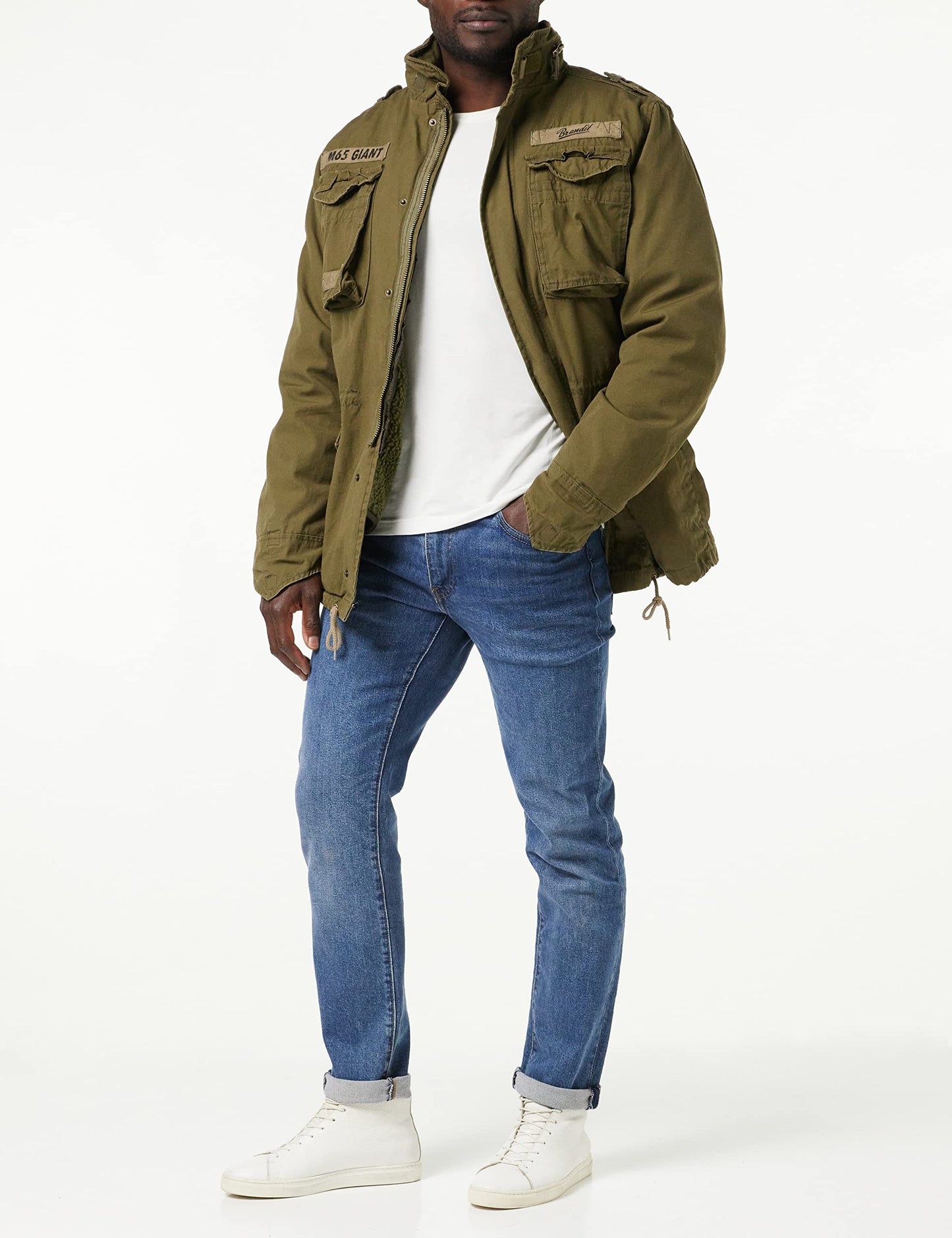 Brandit Men’s M-65 Giant Jacket Olive – Vintage Military Field Coat S