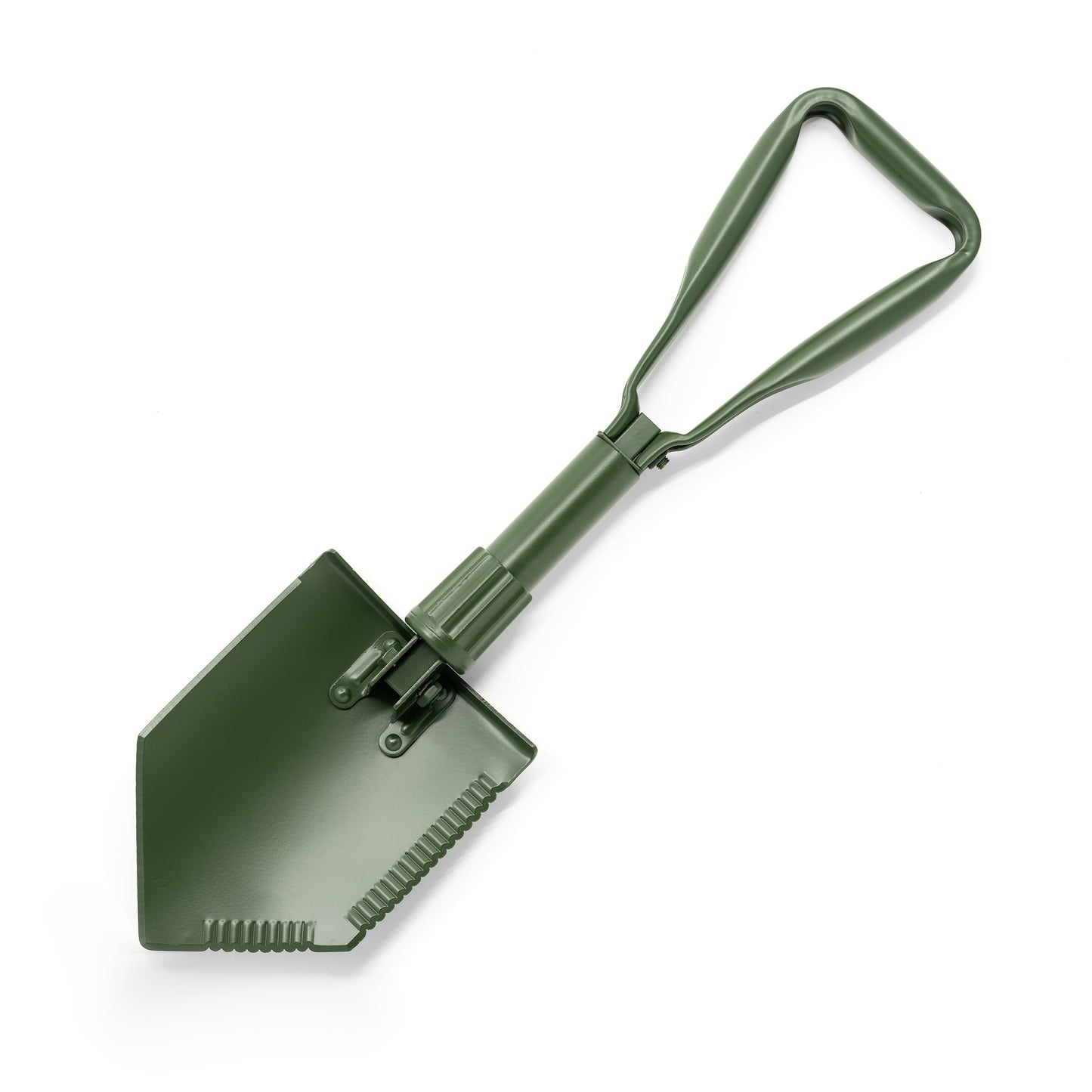 Folding Spade 3-Part OD Green With original US Army pouch