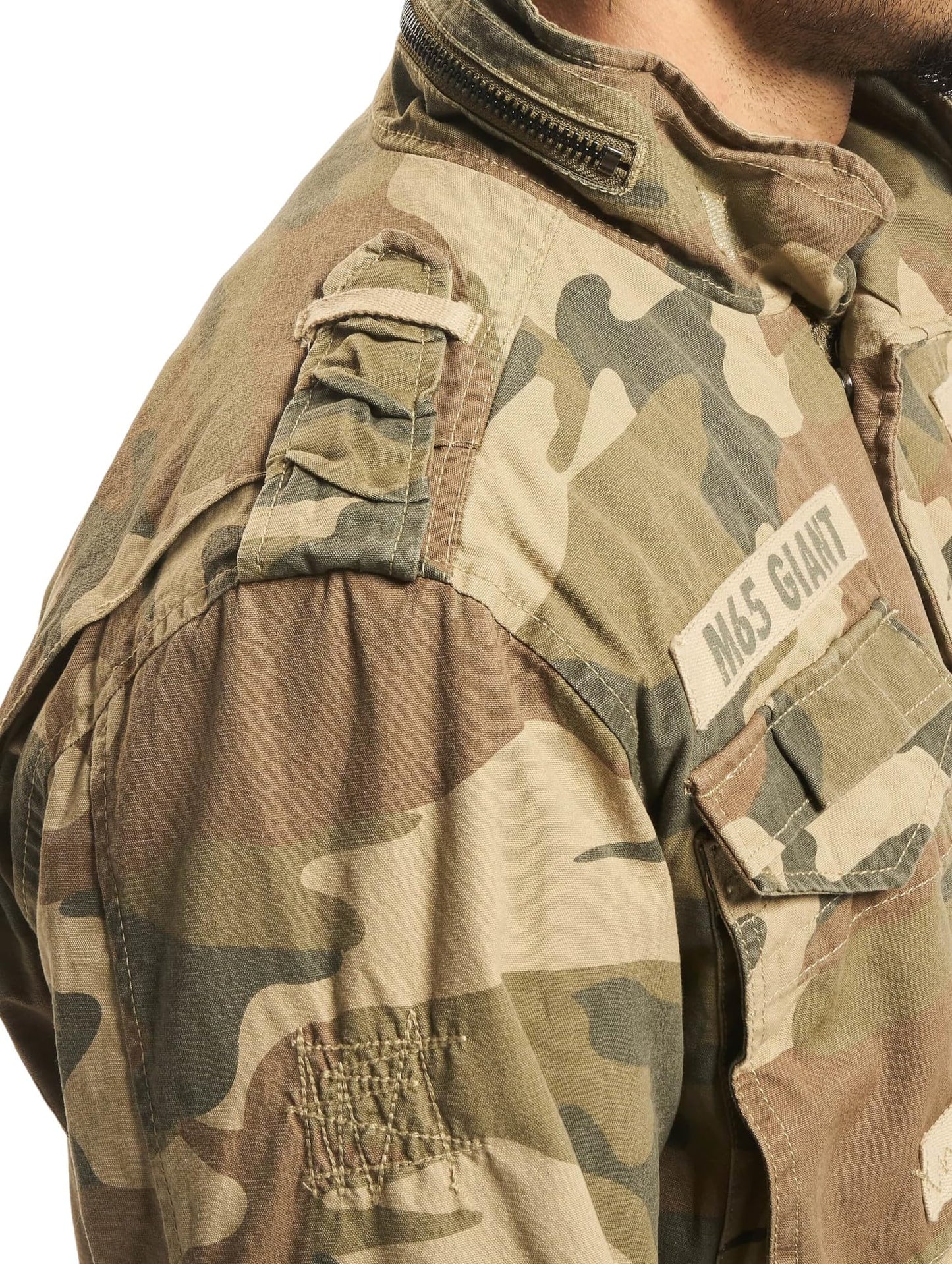 Brandit Men’s M-65 Giant Jacket Light Woodland – Vintage Military Field Coat 7XL
