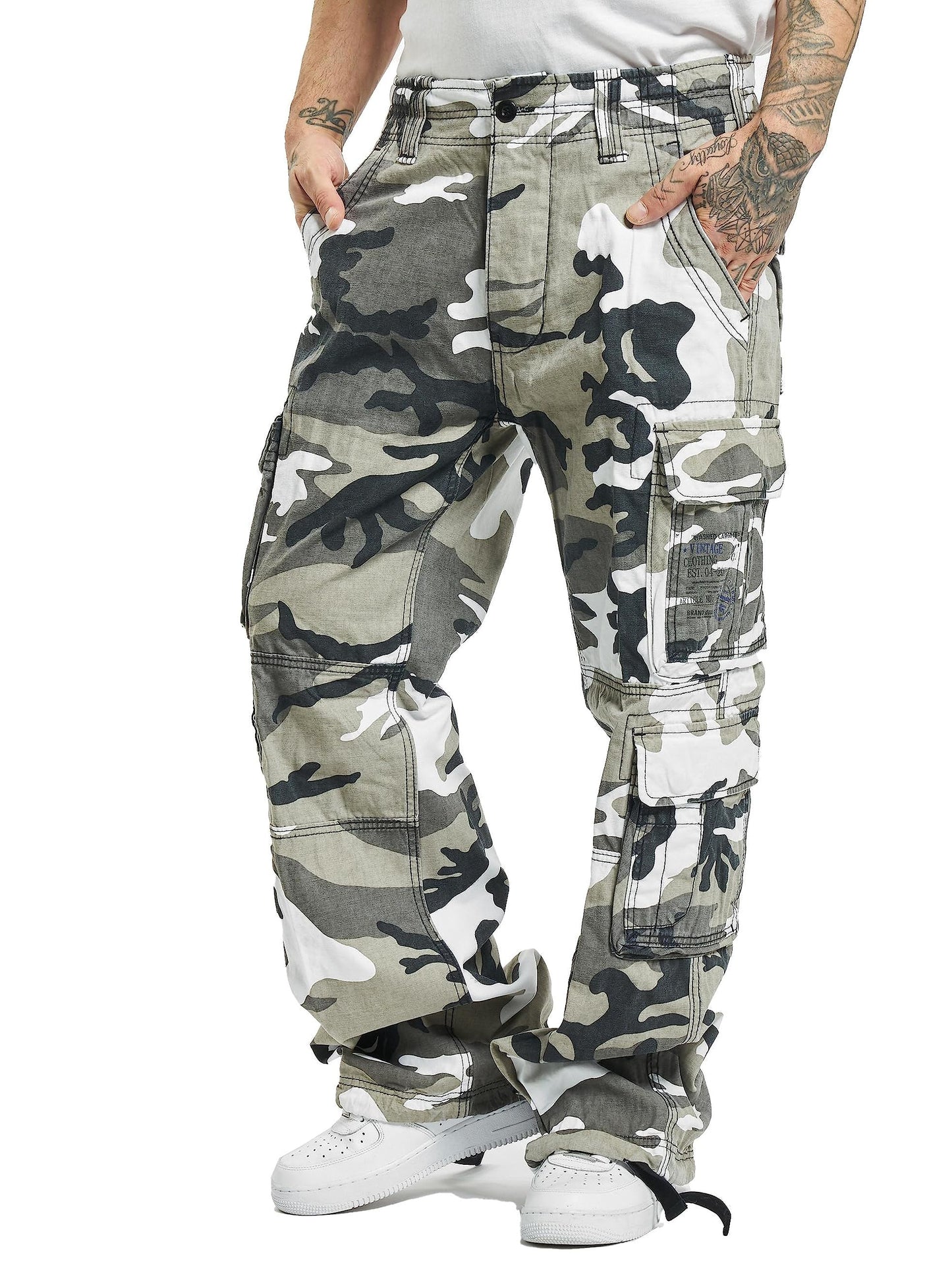 Brandit Authentic Cargo Pants for Men - Extra Long Drawstring, Rear and Cargo Pockets, and Belt and Hanging Loops