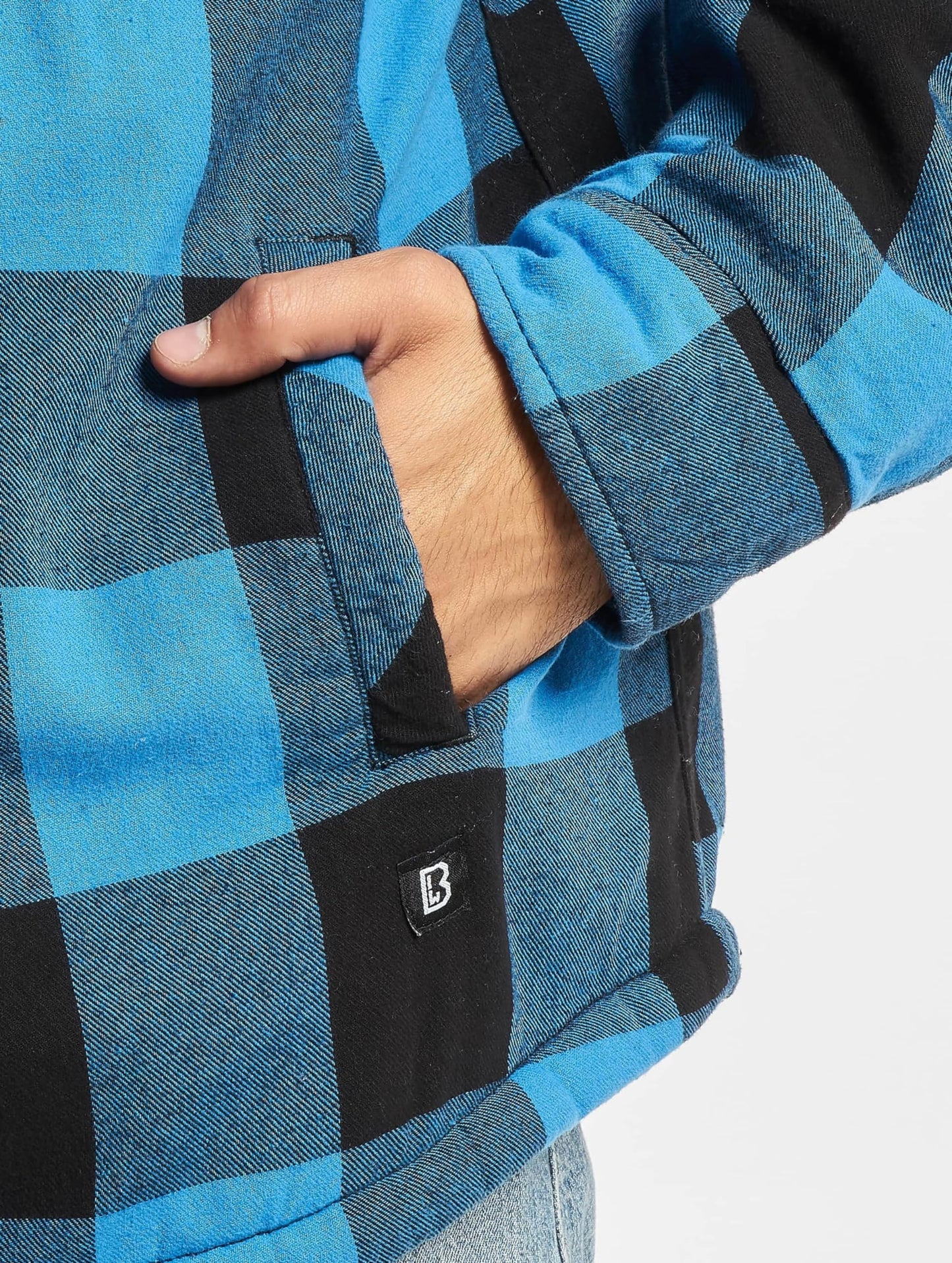 Brandit Men’s Lumber Hooded Jacket Black/Blue – Lightweight Outdoor Jacket