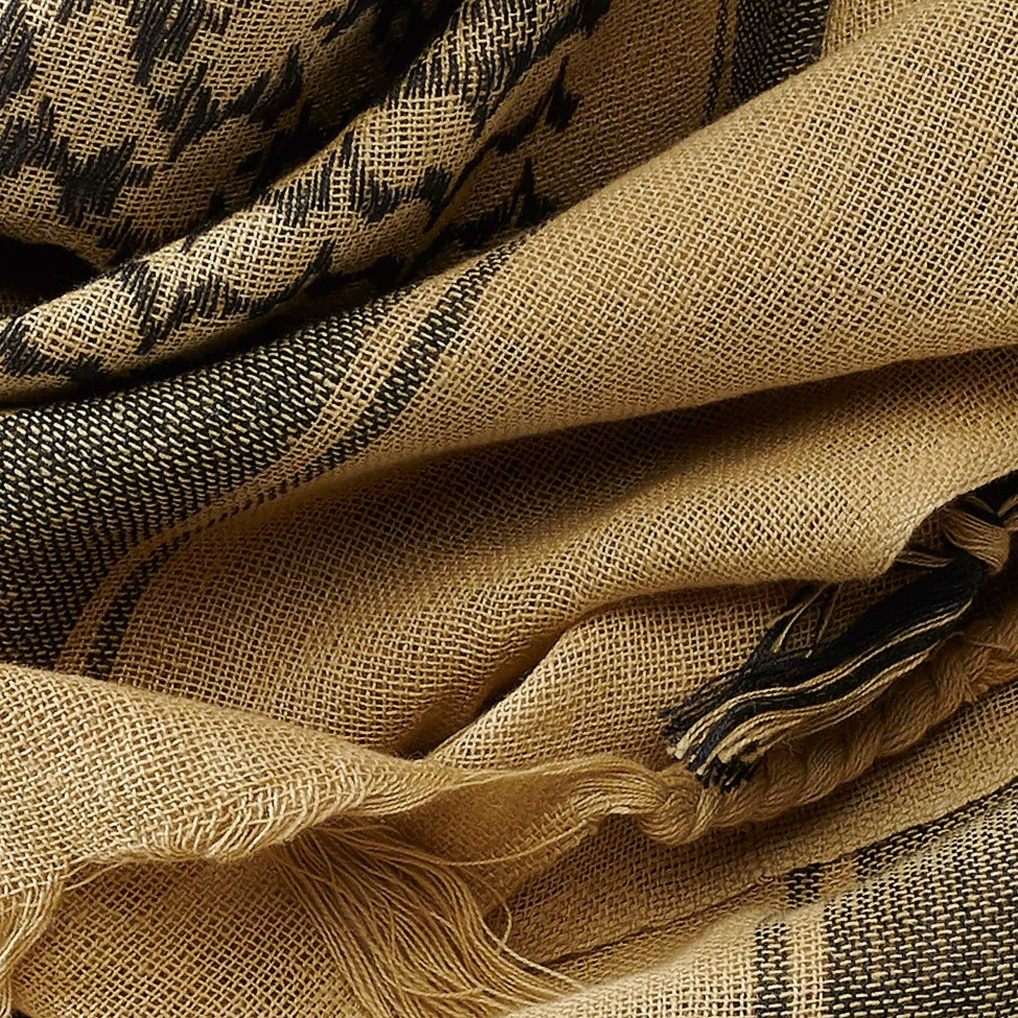 Brandit Shemag Scarf Khaki/Black – Tactical Cotton Desert Keffiyeh Wrap