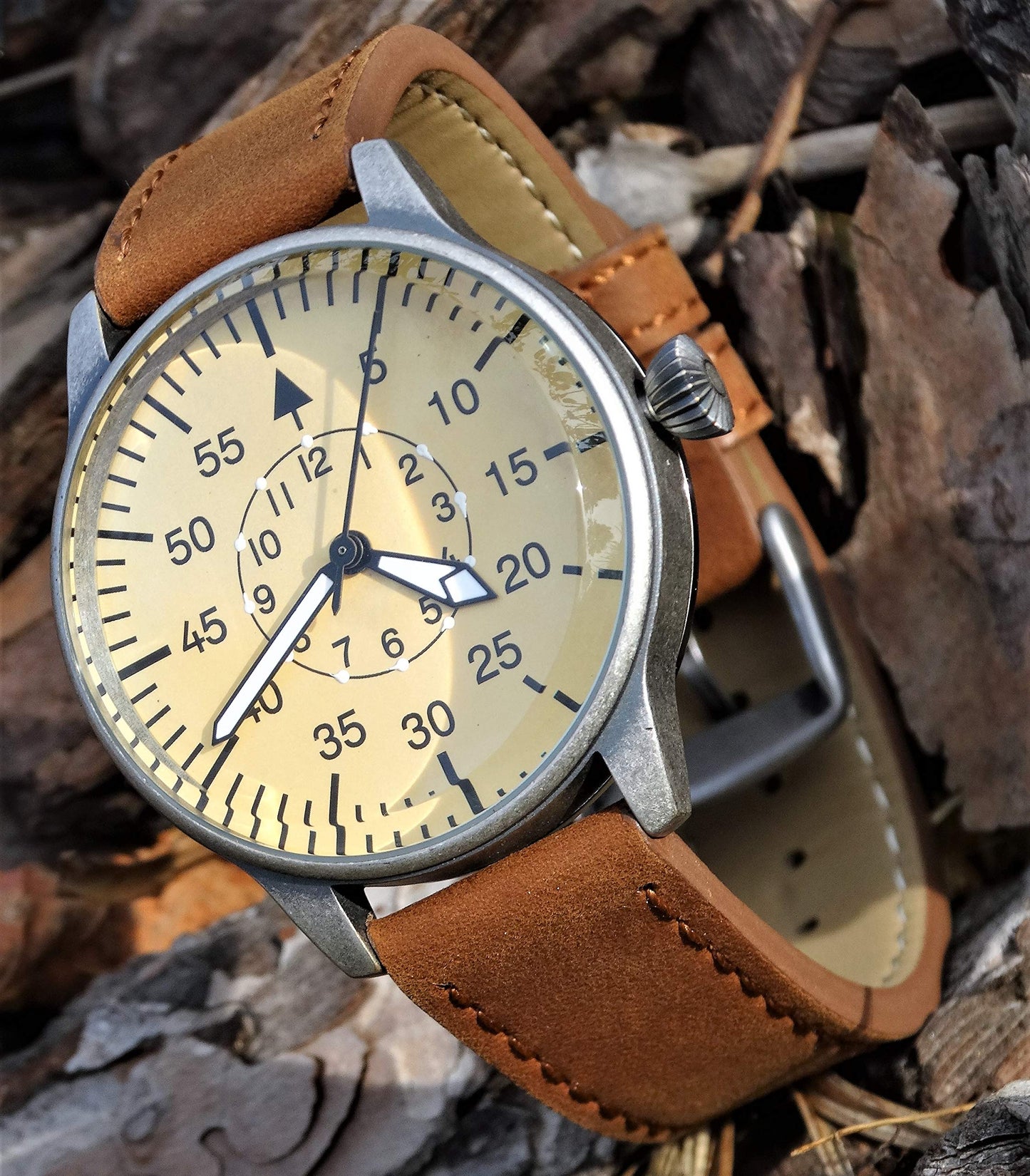 Mil-Tec Luftwaffe Me109 Aviator Watch – Vintage WWII Pilot Quartz Leather