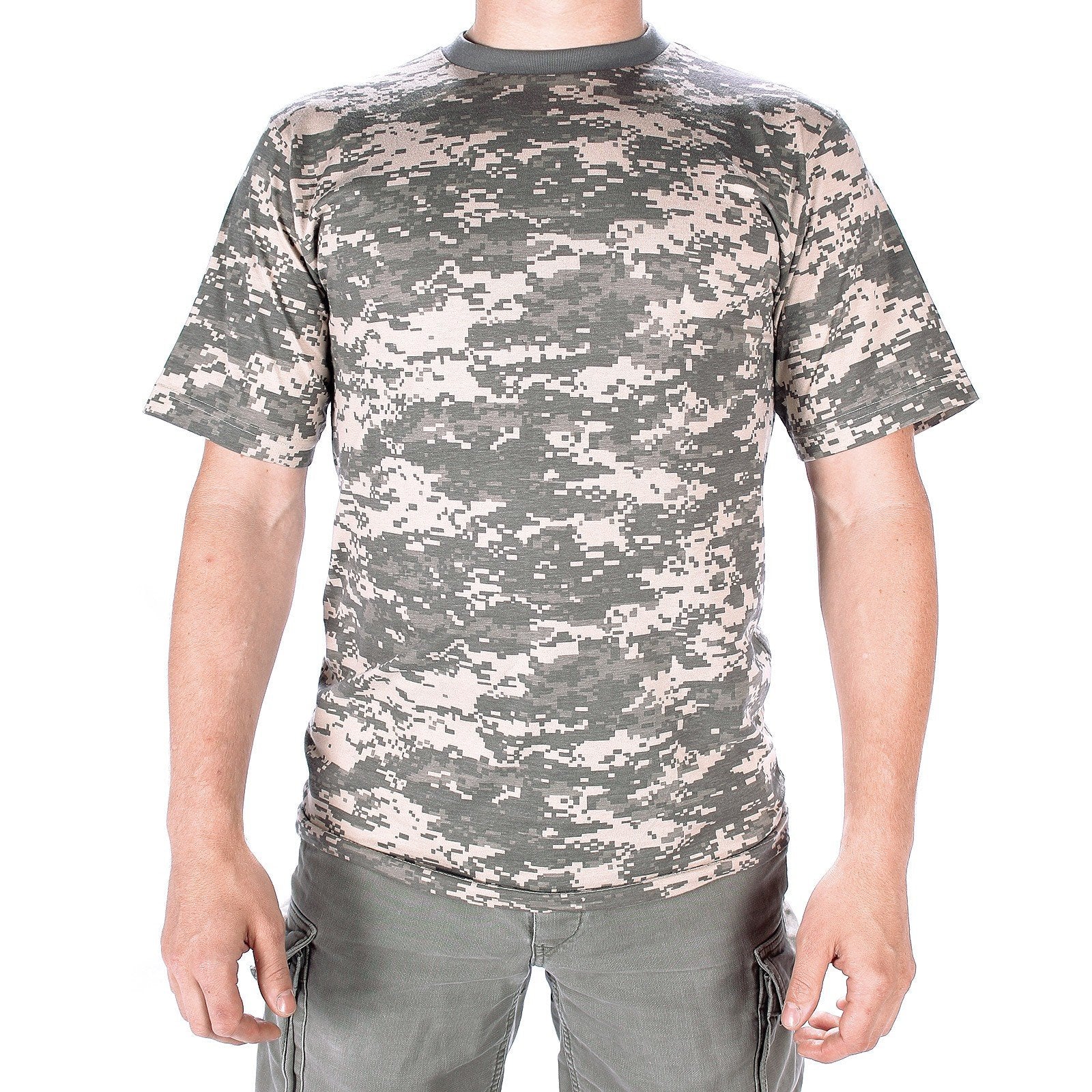 Mil-Tec T-Shirt AT-Digital Camo Cotton Crew Neck Military Style S