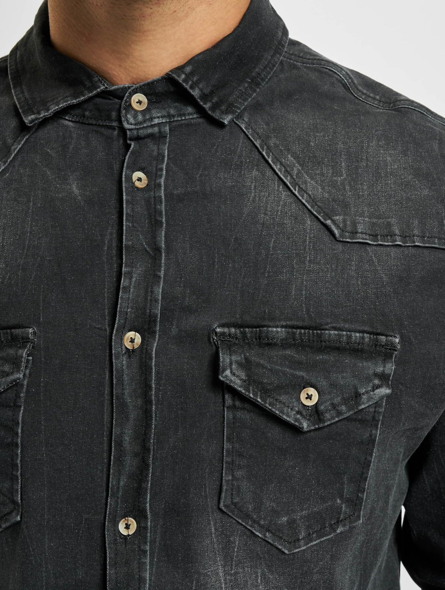 Brandit Men's Riley Denim Shirt Gray Denim