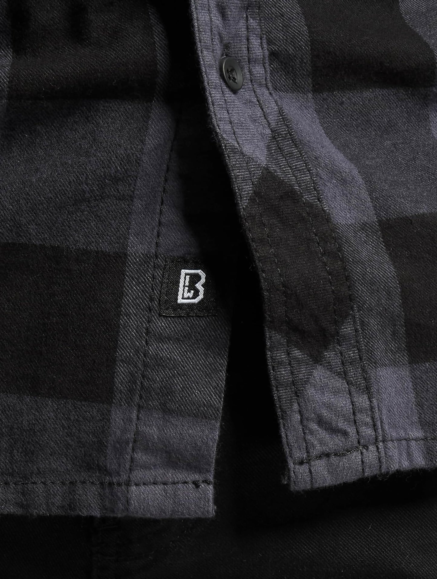 Brandit - Checked Flanell Halfsleeve Shirt Black/Grey - M
