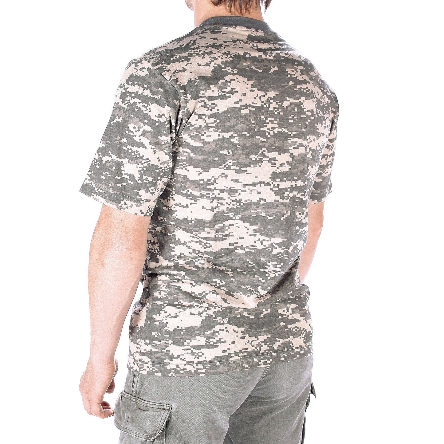 Mil-Tec T-Shirt AT-Digital Camo Cotton Crew Neck Military Style S