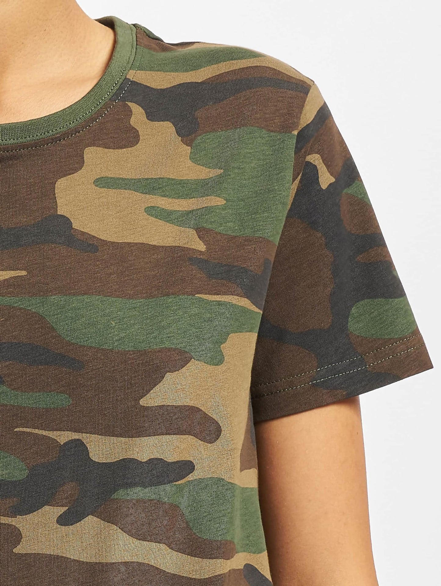 Brandit Ladies T-Shirt Woodland Camo – 100% Cotton Women’s Casual Top