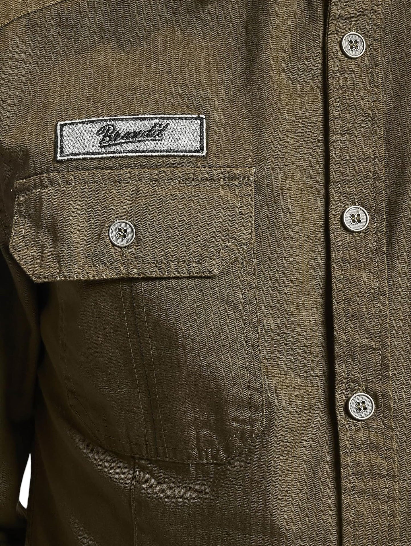 Brandit Louis Vintage Men’s Shirt – 100% Cotton Casual Military Style Shirt
