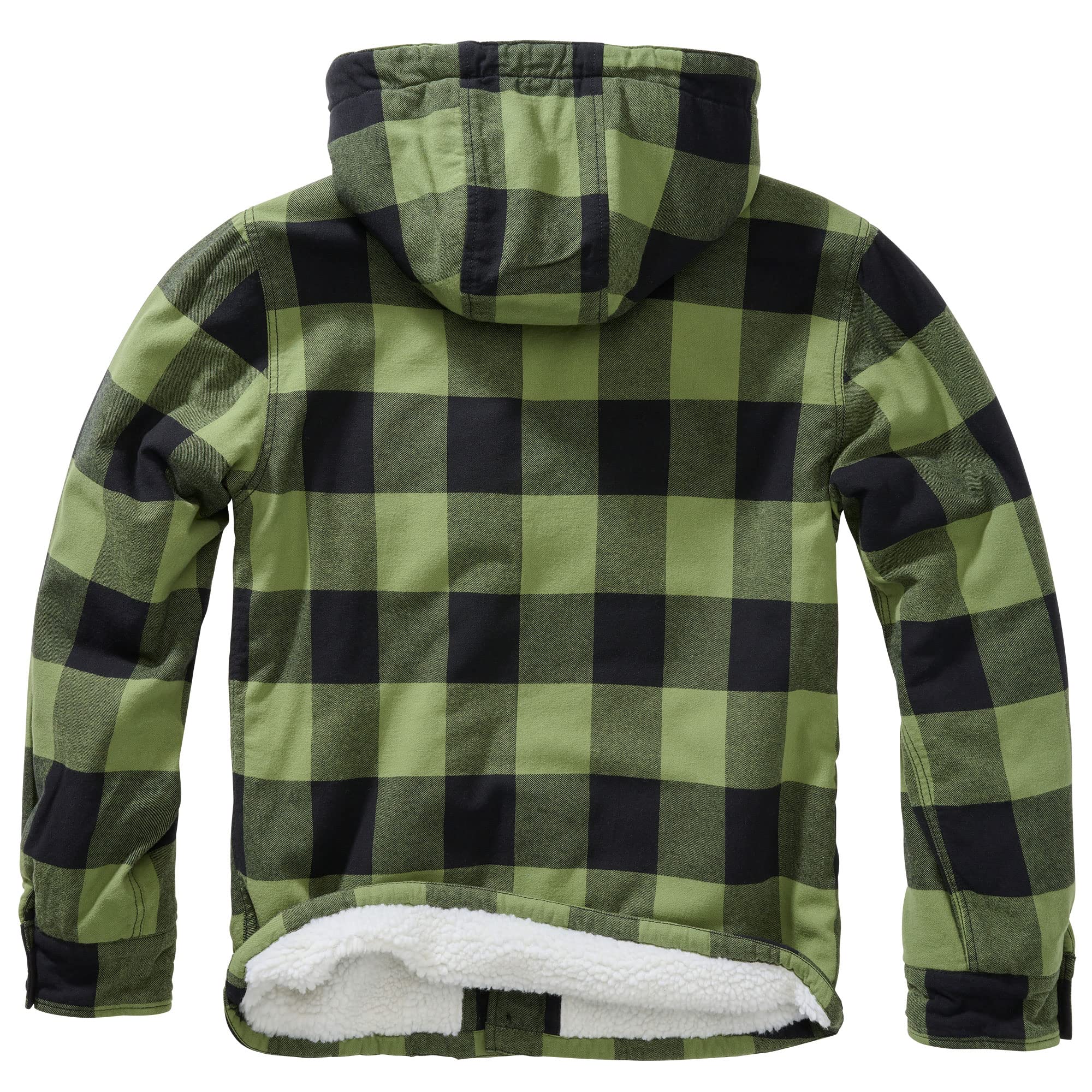 Brandit Men’s Lumber Hooded Jacket Black/Olive 3XL – Lightweight Flannel