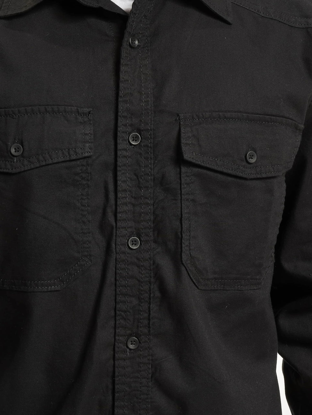 Brandit Flannel Shirt Long Sleeve Black