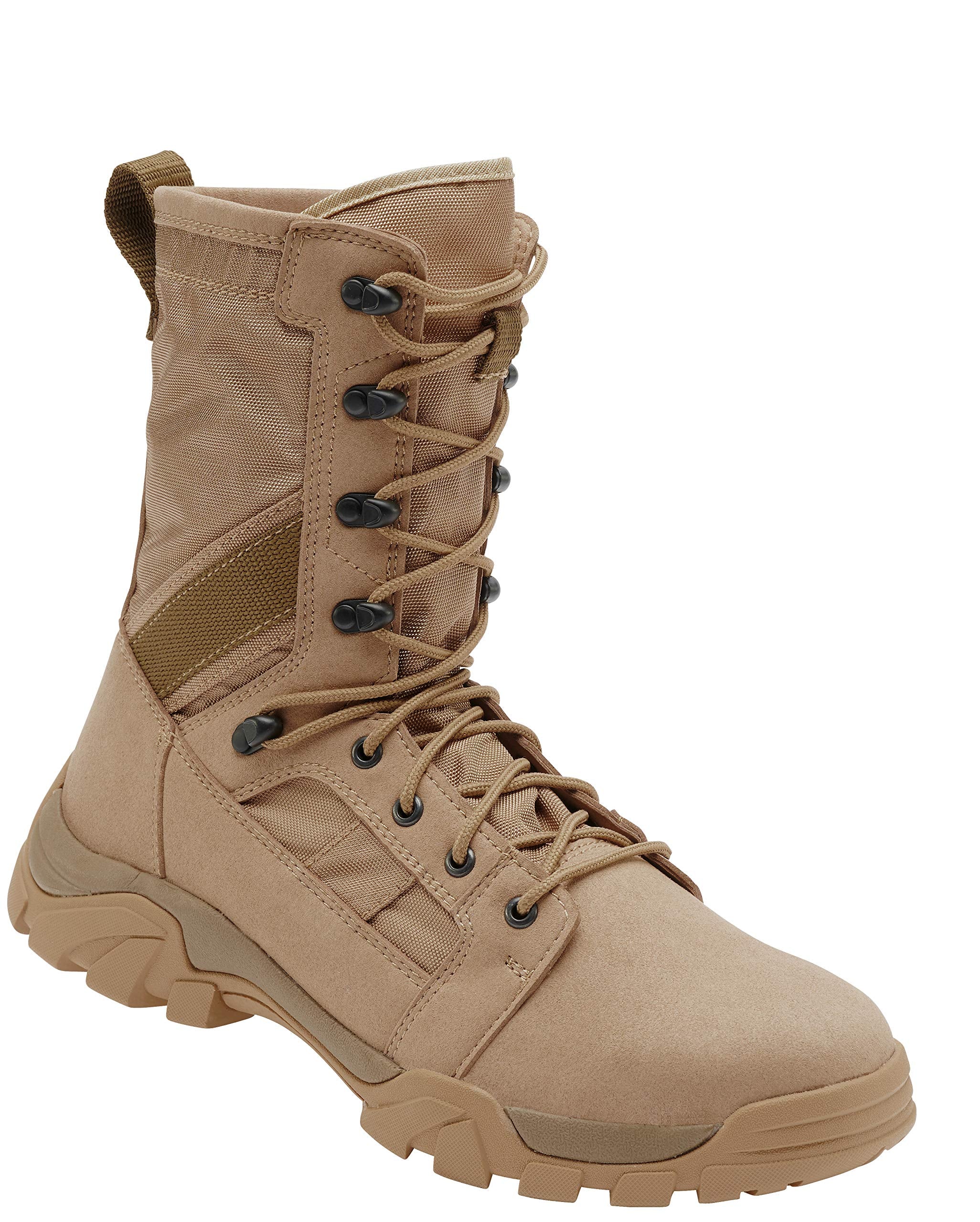 Brandit Defense Combat Boots – Camel, Size 10.5, Military Tactical Footwear