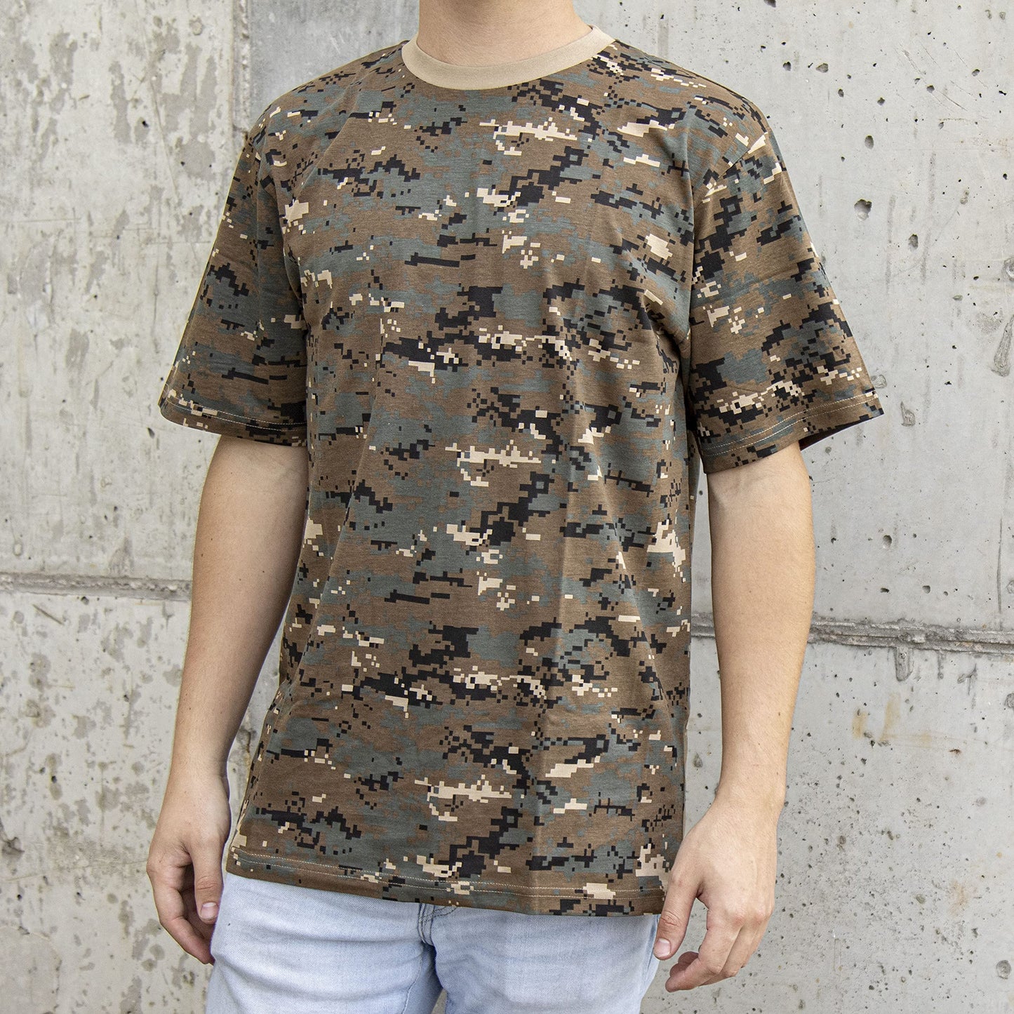 Mil-Tec T-Shirt Digital Woodland Camo Cotton Crew Neck Military 2XL