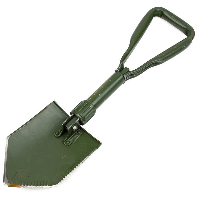 German Trifold Shovel Vintage Military Surplus - Compact Durable Used