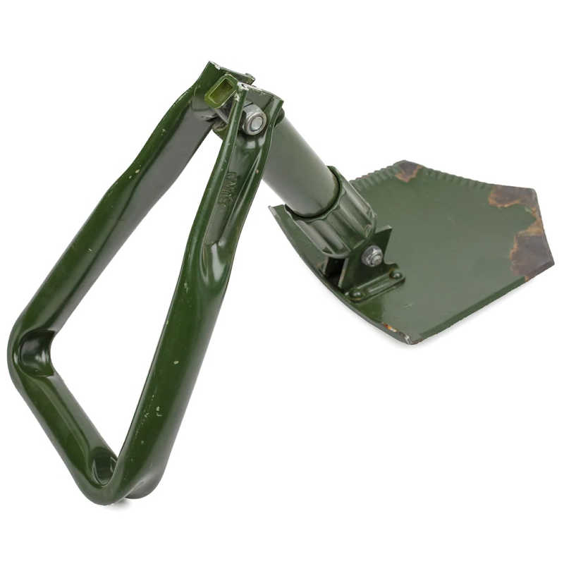 German Trifold Shovel Vintage Military Surplus - Compact Durable Used